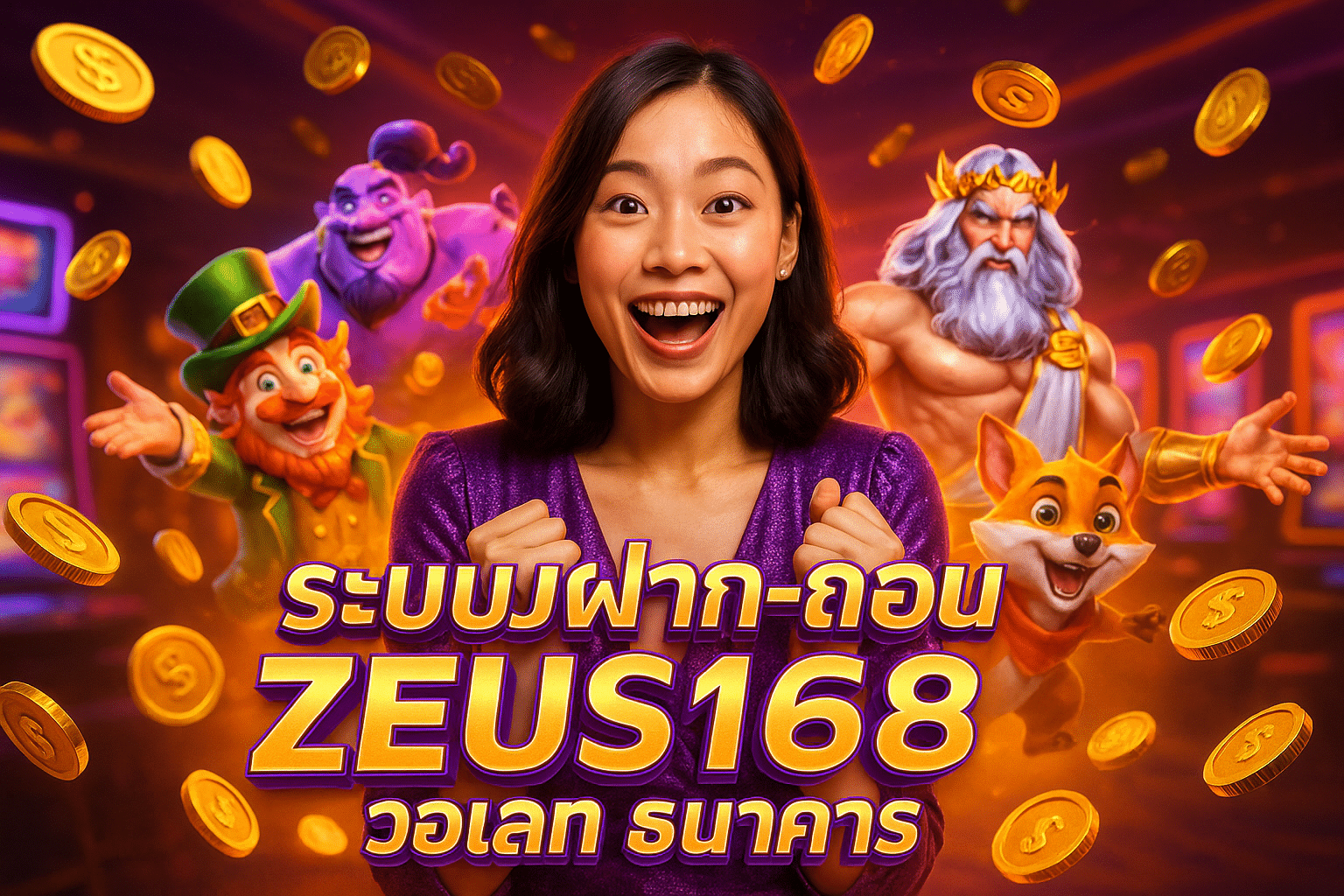 ระบบฝาก-ถอน ZEUS168 วอเลท ธนาคาร